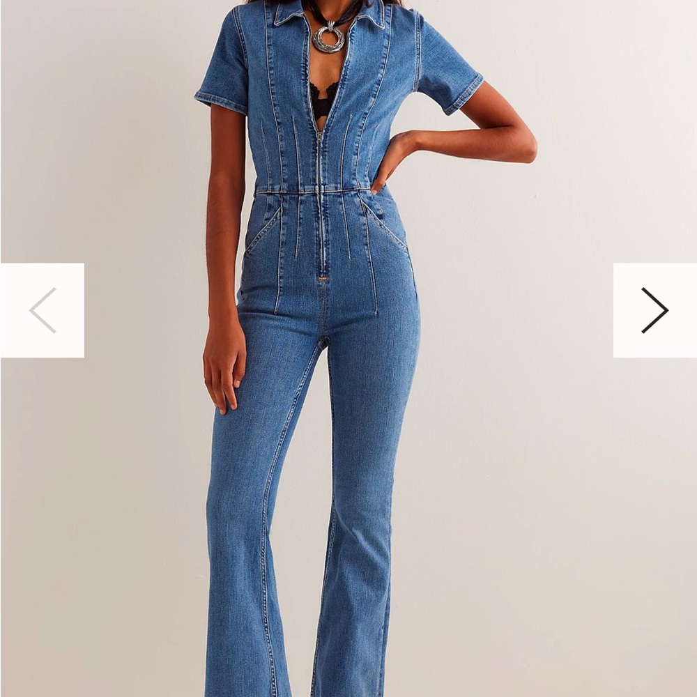 Free People denim jumpsuit
